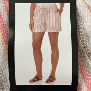 Briggs Womens Linen Shorts Sz 2X Resortwear Lagenlook Preppy Coastal Grandma